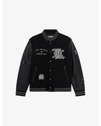 The Kooples - X Schott Nyc Leather And Wool-Blend Varsity Jacket - Lyst