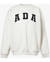 ADANOLA - Logo-embroidered Oversized Organic-cotton Sweatshirt - Lyst