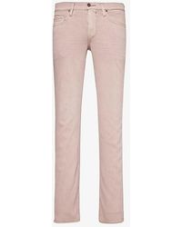 PAIGE - Lennox Tapered-leg Low-rise Stretch-woven Blend Jeans - Lyst