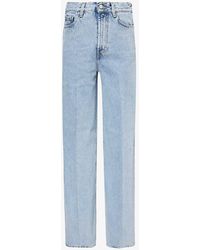 Totême - Faded-wash Wide-leg High-rise Organic-cotton Denim Jeans - Lyst