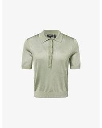 Theory - Short-Sleeve Fine-Knit Polo Shirt - Lyst