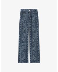 Claudie Pierlot - Paisley-Print Straight-Leg Denim Jeans - Lyst
