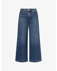 PAIGE - Harper Ankle Wide-Leg High-Rise Stretch-Denim Jeans - Lyst