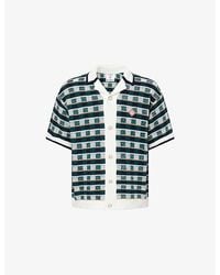 CASABLANCA - Mosaic Crochet Short-Sleeve Cotton Shirt - Lyst