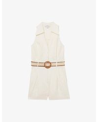 Reiss - Anjie Sleeveless Linen Playsuit - Lyst