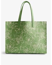 Ted Baker - Linacon Floral-print Faux-leather Tote Bag - Lyst