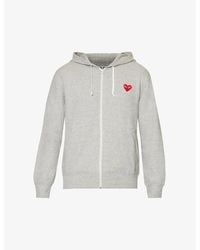 COMME DES GARÇONS PLAY - Logo-Embroidered Cotton-Jersey Hoody - Lyst