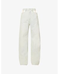 Maison Margiela - Decortique Cut-out Straight-leg High-rise Jeans - Lyst
