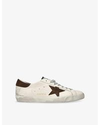 Golden Goose - Super-Star Branded Leather Low-Top Trainers - Lyst