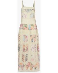Zimmermann - Halliday Floral-print Cotton Maxi Dress - Lyst