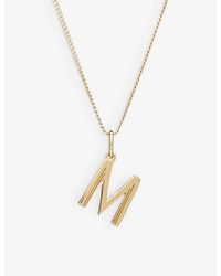 Rachel Jackson - Art Deco M Initial Yellow Gold-plated Sterling-silver Necklace - Lyst