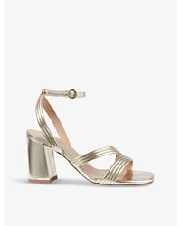 LK Bennett - Edita Block-Heel Faux-Leather Sandals - Lyst