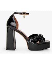 Maje - Charm-embellished Platform-heel Patent-leather Sandals - Lyst