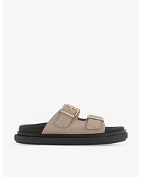 Alohas - Buckle-embellished Suede Sandals - Lyst