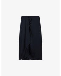 Reiss - Bella High-rise Woven Midi Skirt - Lyst