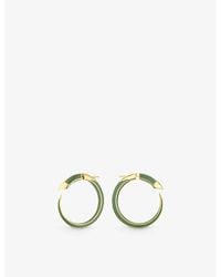 Shaun Leane - Sabre Solis 18Ct-Plated Vermeil Sterling- And Enamel Hoop Earrings - Lyst