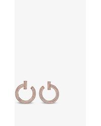 Tiffany & Co. - T1 18ct Rose-gold And 0.48ct Diamond Earrings - Lyst
