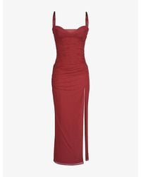 House Of Cb - Lini Corset-Bodice Stretch-Mesh Maxi Dress Xs (A-C Cup) - Lyst