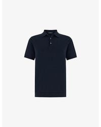 BOGGI - Slim-Fit Short-Sleeve Cotton And Silk-Blend Polo - Lyst