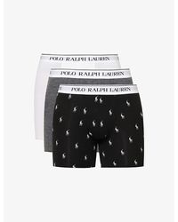 Polo Ralph Lauren - Polo Pony Branded-waistband Pack Of Three Stretch-cotton Trunk - Lyst