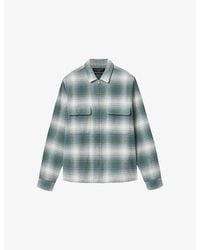 AllSaints - Polanco Zip-Up Checked Cotton Shirt - Lyst
