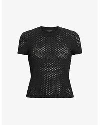 AllSaints - Karma Stevie Slim-fit Short-sleeve Knitted T-shirt - Lyst