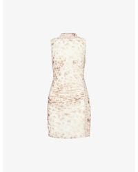 ROTATE BIRGER CHRISTENSEN - Leopard-print Sleeveless Mesh Mini Dress - Lyst