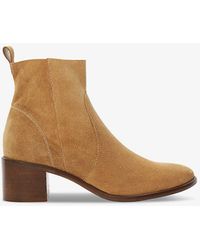 Dune - Paprikaa Heeled Almond-toe Suede Ankle Boots - Lyst