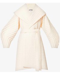 Issey Miyake - Pleated Grid Quilted Woven Coat - Lyst