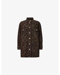 AllSaints - Faye Leopard-Print Relaxed-Fit Cotton Mini Dress - Lyst