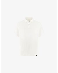 BOGGI - High-Performance Short-Sleeve Zip S-Cafè Yarn Cotton Piqué Polo Shirt - Lyst