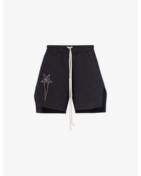 Rick Owens - X Champion Brand-embroidered Cotton-jersey Shorts - Lyst