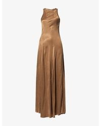 Oude Waag - Bias-Cut Racer-Back Satin Maxi Dress - Lyst