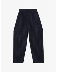 Reiss - Elle Pinstripe Barrel-Leg Stretch-Woven Trousers - Lyst
