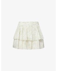 Stella McCartney - Daisy-Print Tiered Cotton Mini Skirt - Lyst