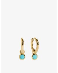 Monica Vinader - December Birthstone 18Ct- Vermeil And Huggie Earrings - Lyst