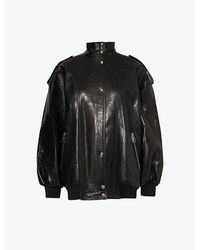 Khaite - Farris High-neck Oversized Leather Jacket - Lyst