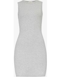 ADANOLA - Slim-fit Ribbed Stretch-cotton Mini Dress - Lyst
