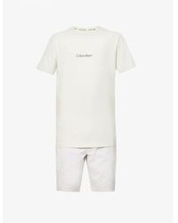 Calvin Klein - Modern Structure Logo-print Cotton-blend Pyjama Set X - Lyst