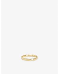 Monica Vinader - Hammered Thin 14Ct- Band Ring - Lyst