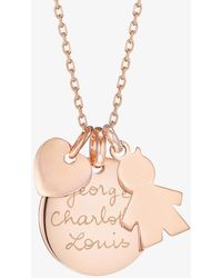 Merci Maman The Duchess Boy Personalised 18ct Rose Gold-plated Brass Necklace - Pink