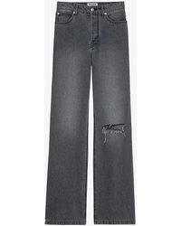 Zadig & Voltaire - Evy Distressed-knee Straight-leg Jeans - Lyst
