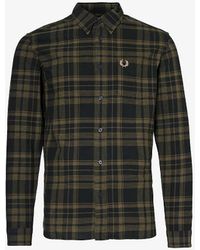 Fred Perry - Logo-embroidered Tartan-pattern Cotton Shirt - Lyst
