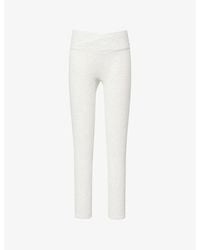 The Couture Club - Sculpt Crossover-Waistband Stretch-Cotton Leggings - Lyst