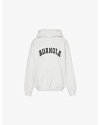 ADANOLA - Varsity Logo-Print Oversized Cotton Fleece Hoody - Lyst