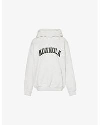 ADANOLA - Varsity Logo-Print Oversized Organic-Cotton Fleece Hoody - Lyst