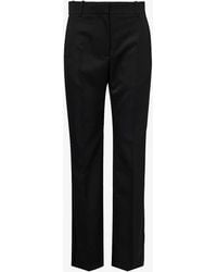 Givenchy - Pressed-crease Wide-leg Wool-blend Trousers - Lyst