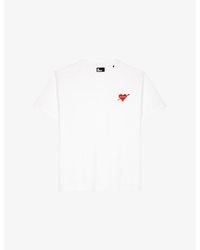 The Kooples - Heart-Print Short-Sleeve Cotton T-Shirt - Lyst