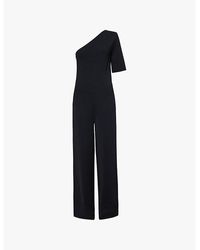 Stella McCartney - One-Shoulder Straight-Leg Woven Jumpsuit - Lyst