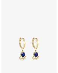 Astley Clarke - Icon 14Ct- Sapphire And 0.055Ct Lab-Grown Diamond Drop Huggies - Lyst